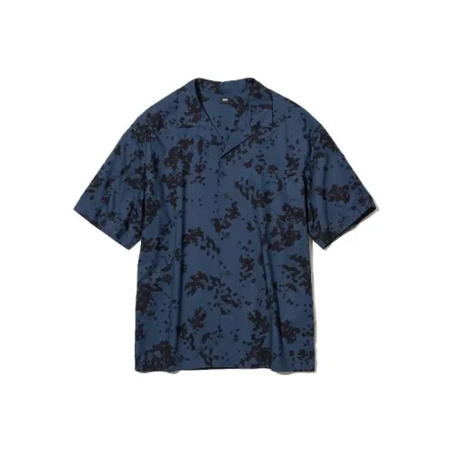 UNIQLO Морской синий Мужские рубашки