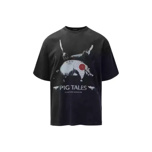 HEMIKELITE T-Shirt Мужской Выстиранный Черный