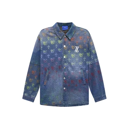 TSMLXLT Темно-джинсовый синий Унисекс Рубашки