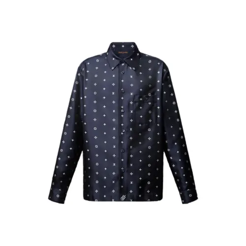 LOUIS VUITTON SS25 Рубашка Мужская Морской Синий