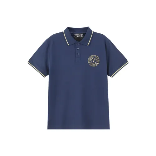 VERSACE JEANS COUTURE Мужская поло морской синего цвета