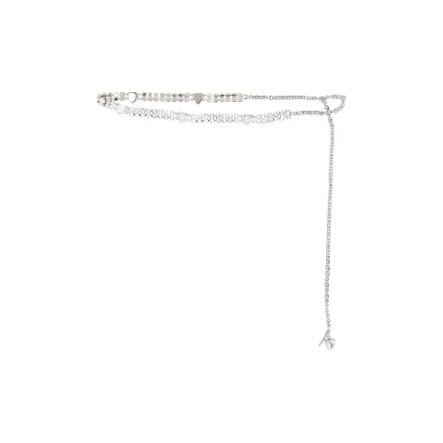 Alessandra Rich Драгоценный камень Украшение Цепи для талии Женское Серебро