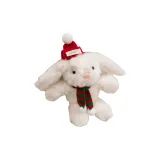 Красный зеленый шарф с полосами и кроликом с опущенными ушами