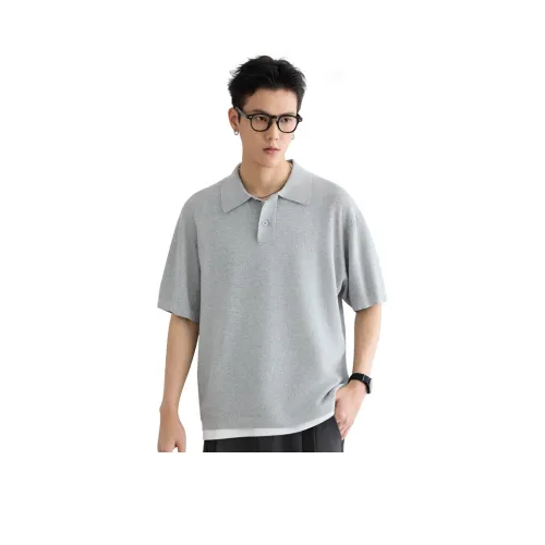 A.B.X Широкий Отложной воротник Силуэт Короткий Рукав Поло Мужской