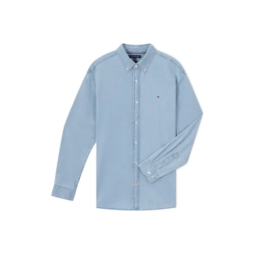 Tommy Hilfiger Рубашка Мужская Джинсово-синяя