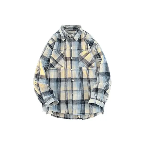 H YXIANG Синий Мужская Рубашка