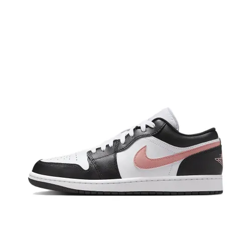 Jordan Air Jordan 1 Винтажные баскетбольные кроссовки Low Топ Черный Розовый Унисекс