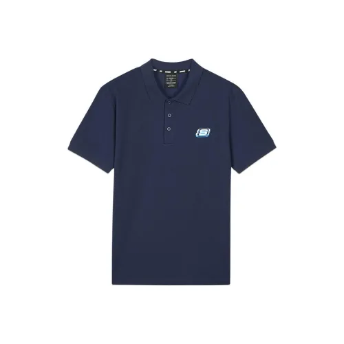 Skechers Life Series Поло Мужское Морской Синий