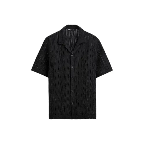 ZARA Мужские черные рубашки