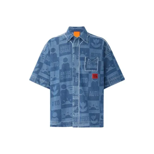 ANGUS CHIANG Синий Мужская Рубашка