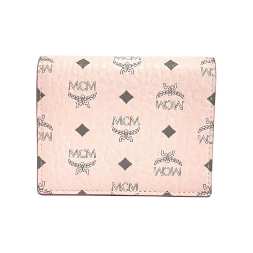 MCM Essential Visetos Origina Кожаный кошелек для карт мини женский розовый