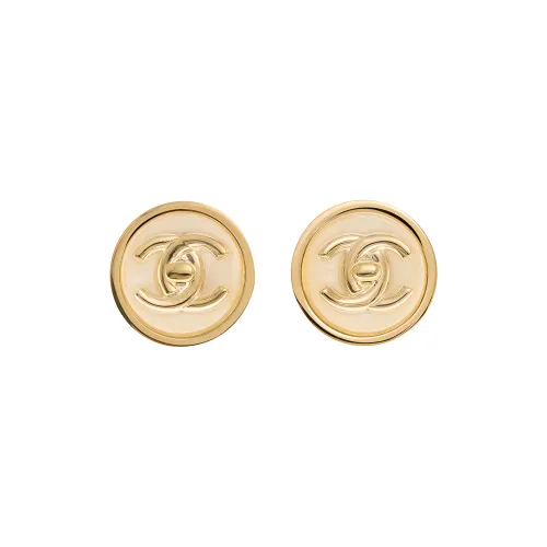 CHANEL Металлические серьги-гвоздики золотые женские