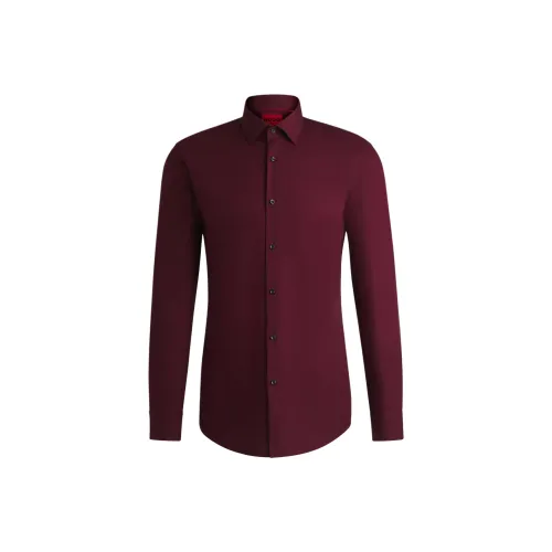 Hugo Boss Мужские Рубашки Бордового Цвета