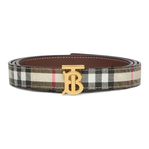 Burberry Полосы Fashion Casual Minimalist Style Плавная застежка Ремень Женский Коричневый Ширина 2 см