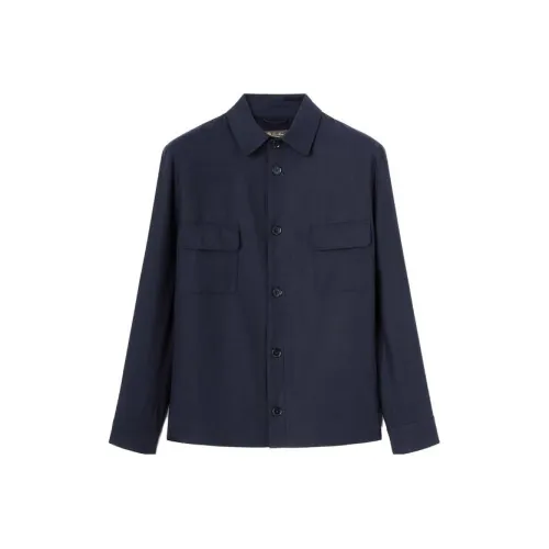 Loro Piana Морской Синий Мужские Рубашки