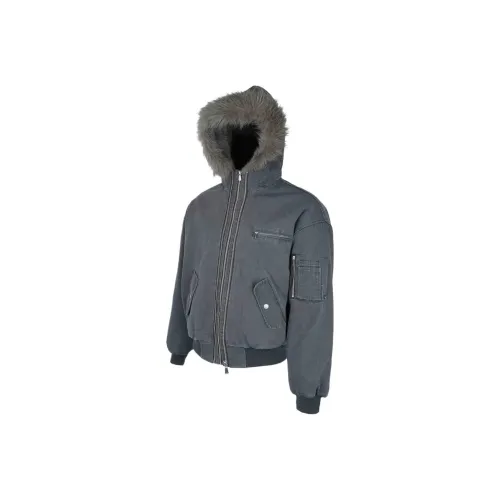 HermitCreate Хлопковый пуховик Мужской Выстиранный Синий Серый