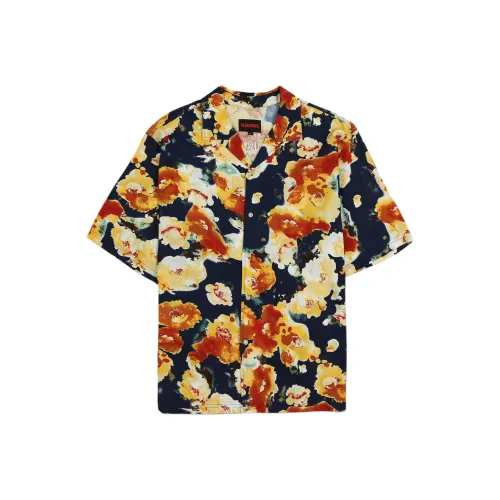 PLEASURES SS24 Летняя коллекция Рубашка Мужская Темно-синий