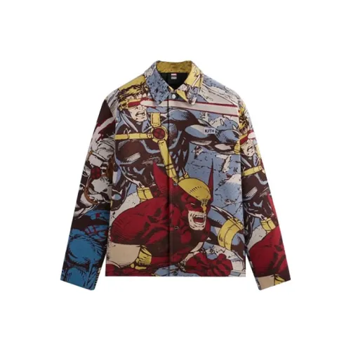 KITH X Marvel SS23 Co Брендированная Серия Рубашка Унисекс Многоцветная