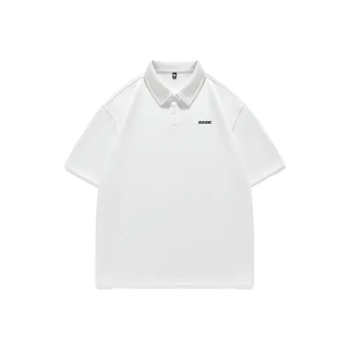 BAGE Отложной воротник Короткий рукав Поло Унисекс