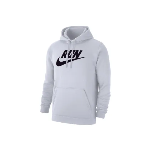 nike Club Fleece Мужской Бег Пуловер Толстовка Hoodie Мужской Белый