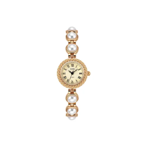 GEDI Кварцевый механизм сплав ремешок женские часы золотой циферблат