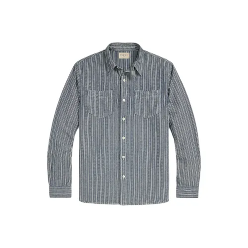 Double RL Индиго Мужские Рубашки