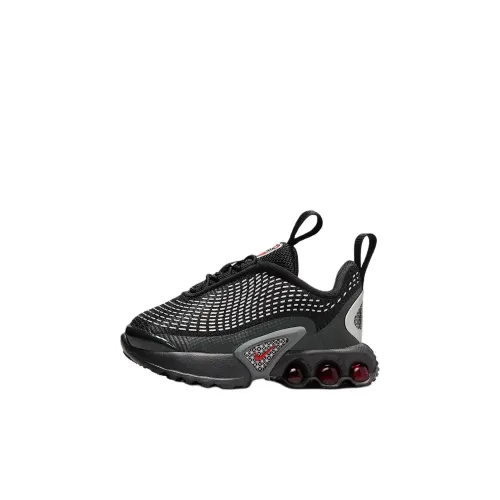 Nike Air Max Dn Low Топ Обувь для малышей Черный Металлическое серебро Университетский красный Infant And Toddler