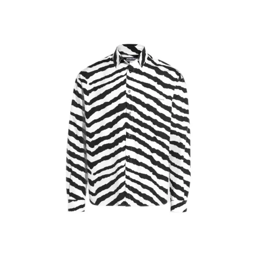 Jacquemus FW24 Зебра с принтом Рубашка Мужская Белый Черный Черный Белый