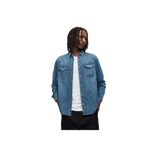 ALLSAINTS Мужские Синие Рубашки