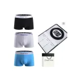 [9058 Натуральная кожа Ремень] + 100% хлопок [Черный + Белый + Светло-синий] Коробка 3 шт