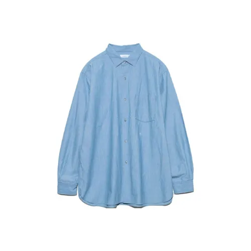 Nanamica Индиго Death Бог Мужские Рубашки