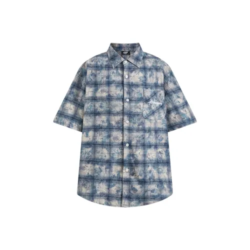 404MOB GANG Рубашка унисекс морского синего цвета