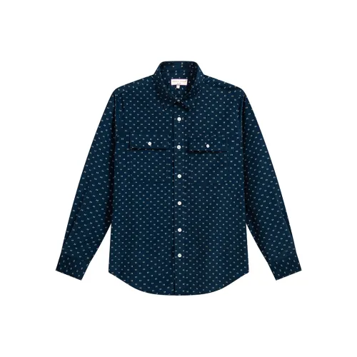 COTON DOUX Цветочный Рубашка Мужская одежда Повседневный Вельвет Длинный рукав Утолщенный Стильный Мужской