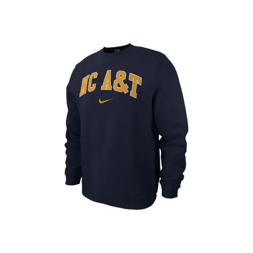 Nike Северная Каролина A T Клуб Флис Толстовка Мужской Морской синий
