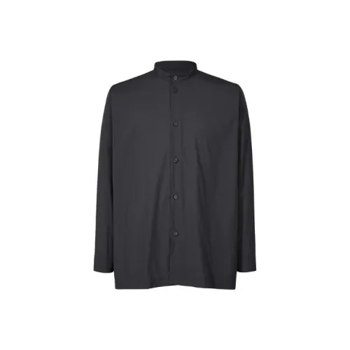 Homme Plissé Issey Miyake Черные Мужские Рубашки