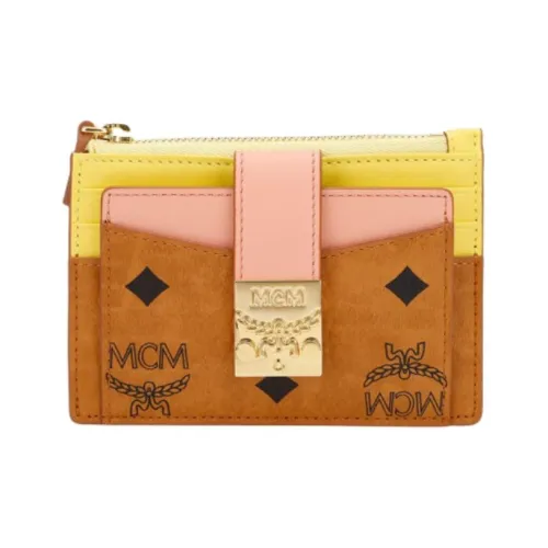 MCM Patricia Visetos Кожа Кошелек для монет держатель для карт женский цвет коньячный многоцветный