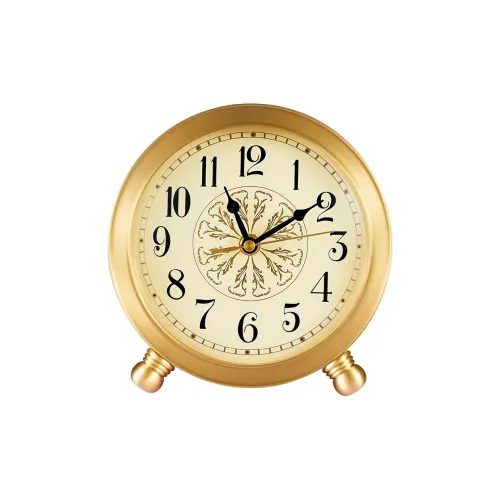 HENSE Кварцевый механизм металлические настольные часы унисекс бежевый циферблат модель HD1028