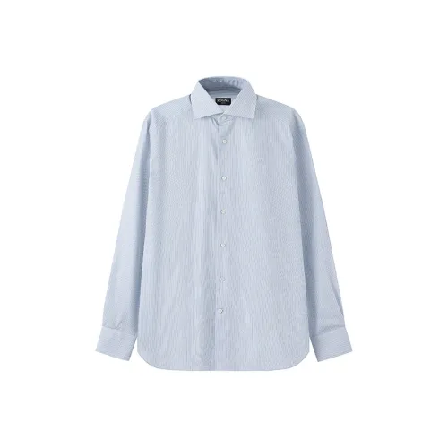 Zegna SS24 Рубашка Мужская Небесно-Синий