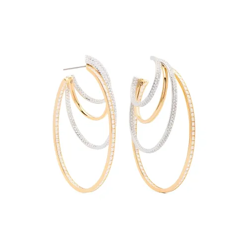 Swarovski Brass Earrings Женские Золото Серебряный