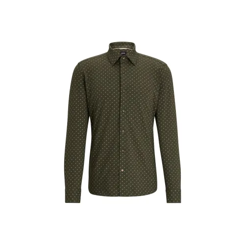 Hugo Boss Рубашка Мужская Темно-Зеленая
