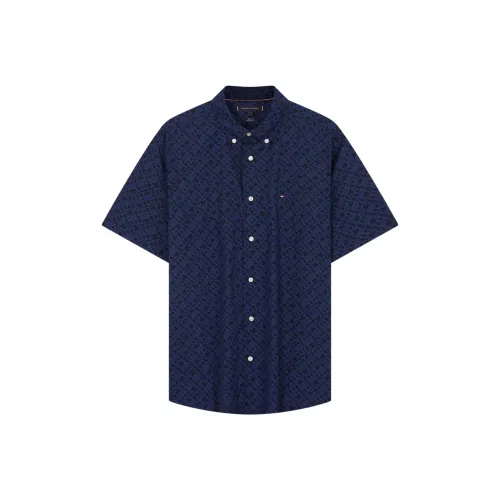 Tommy Hilfiger Рубашка Мужская Темно-синяя с принтом