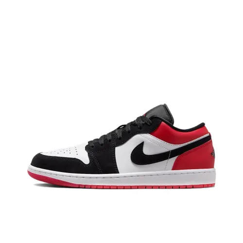 Jordan Air Jordan 1 Винтажные баскетбольные кроссовки Low Топ Черный Красный Унисекс
