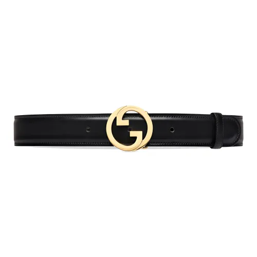 GUCCI Double G Charm Smooth Clasp Leather Belts Unisex Black Width 4CM GUCCI Двойной G Charm Smooth Clasp Кожаные ремни Унисекс Черный Ширина 4CM