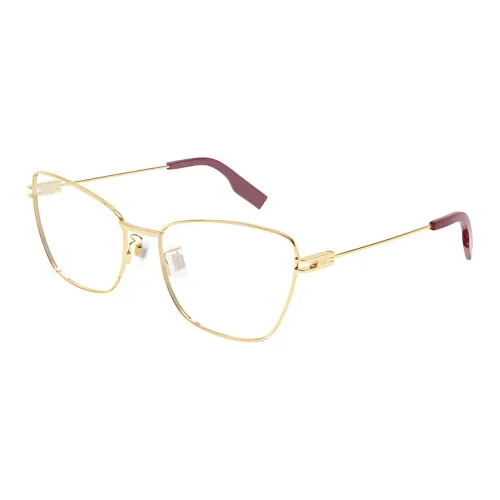 Alexander McQueen Металл Нерегулярная форма Оправы для очков Женские Золото