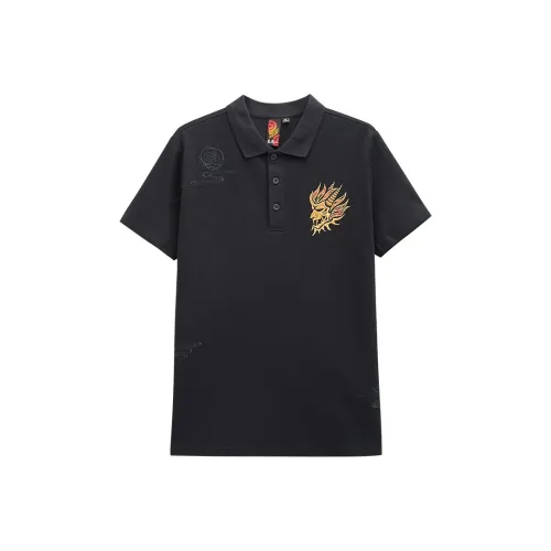 ONIARAI Мужская черная поло рубашка