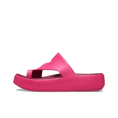 Crocs Мусс EVA Устойчивые к истиранию Слипоны Женские Розово-красные