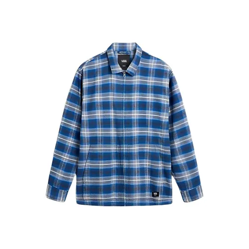 Vans MONTWOOD Blue Men's Shirts Вансы MONTWOOD Синие Мужские Рубашки