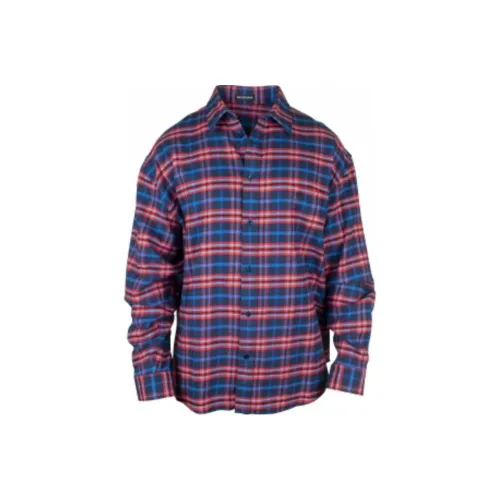 Balenciaga Рубашка Мужская Красная Синяя