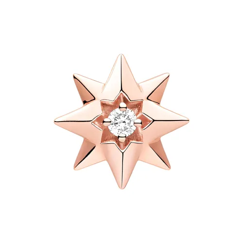 DIOR Ромб 0,04 Карат Одиночные Серьги-кольца Унисекс Розовый