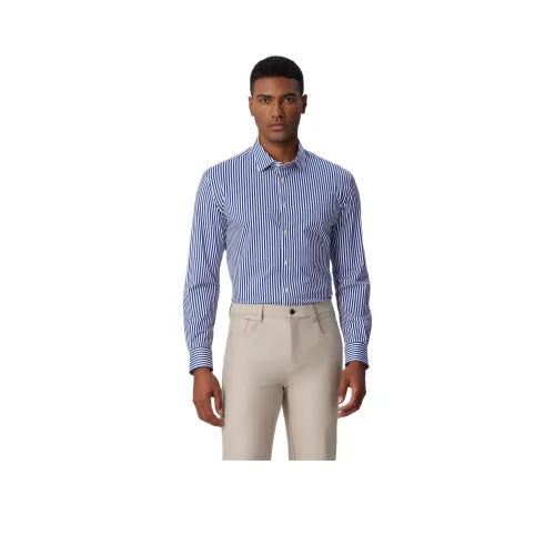 OUDING Рубашка Мужская Синяя Лондон Синие Полосы